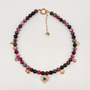 Collier Bysa.♡ - Jade persan rose / vert