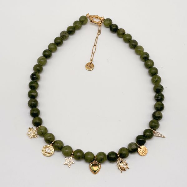 Collier Bysa.♡ - Jade vert kaki