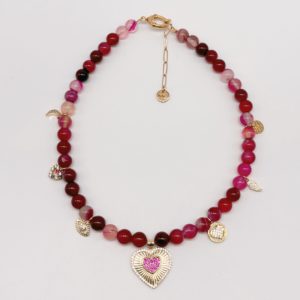 Collier Bysa.♡ - Jade persan rose