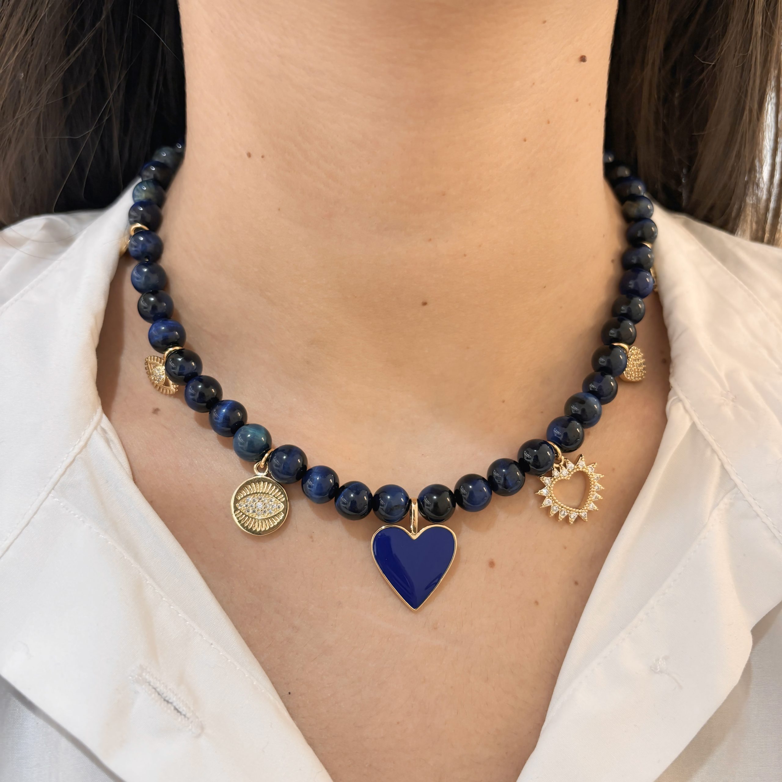 Collier Bysa.♡ - Oeil de tigre lapis