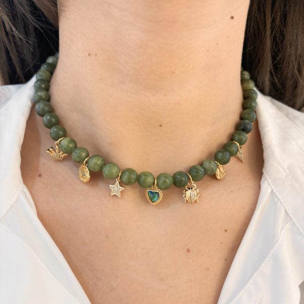 Collier Bysa.♡ - Jade vert kaki